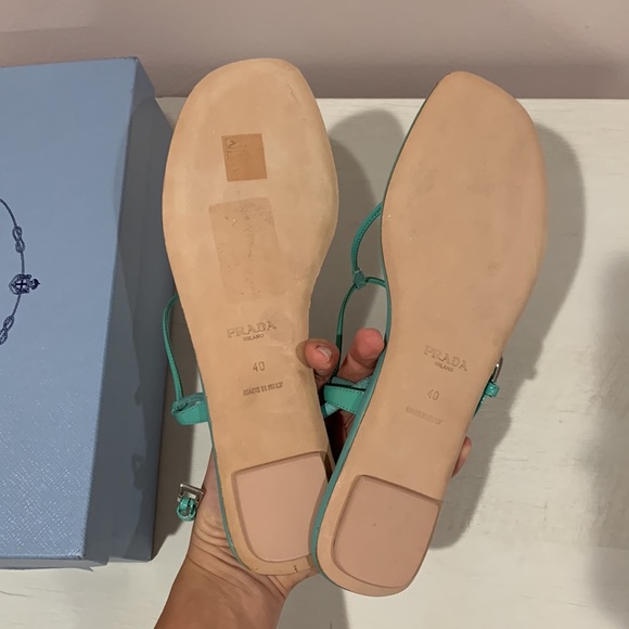 New Prada sandals authentic size 40 turquoise - Picture 3 of 4